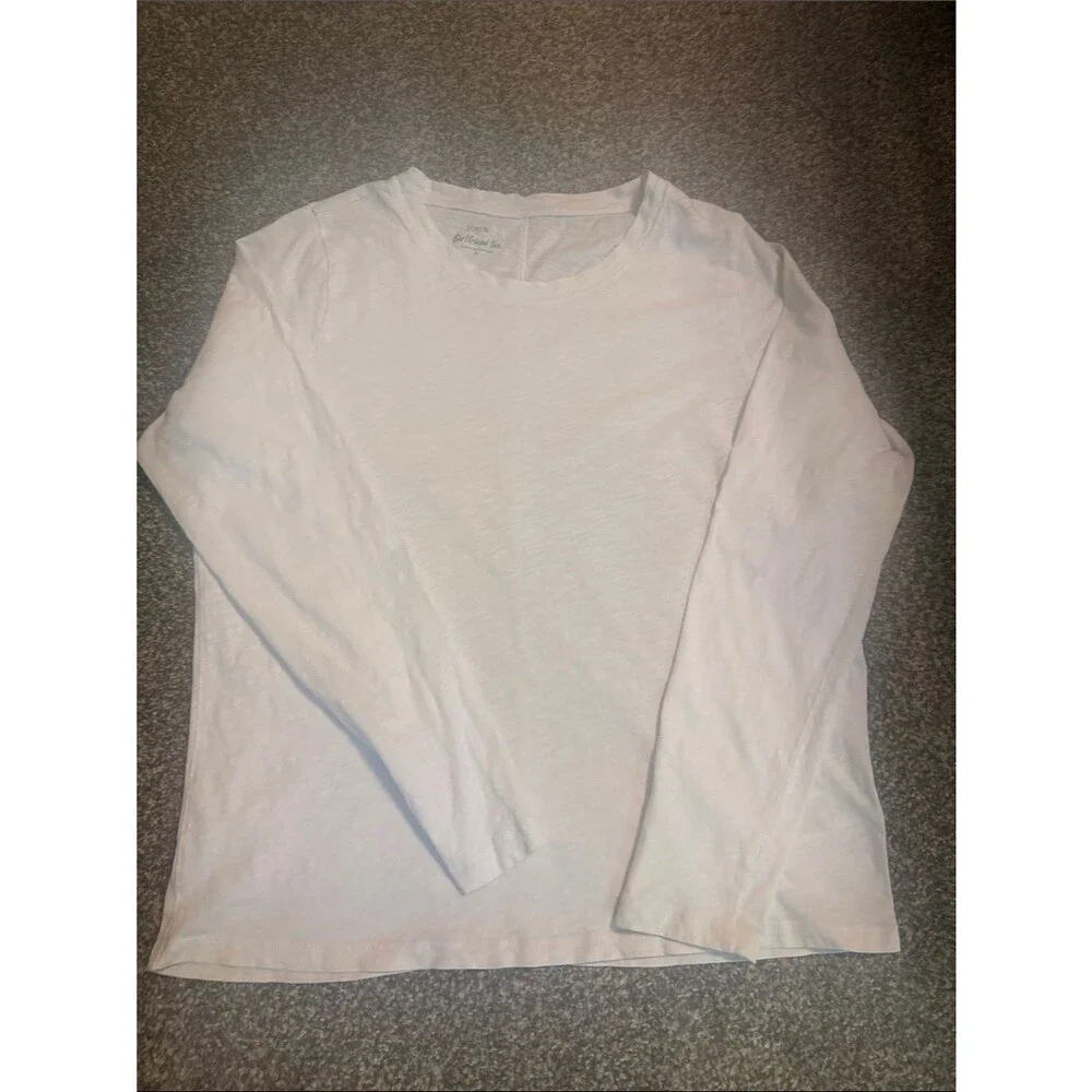 J. Crew White Long-Sleeve Crewneck Tee